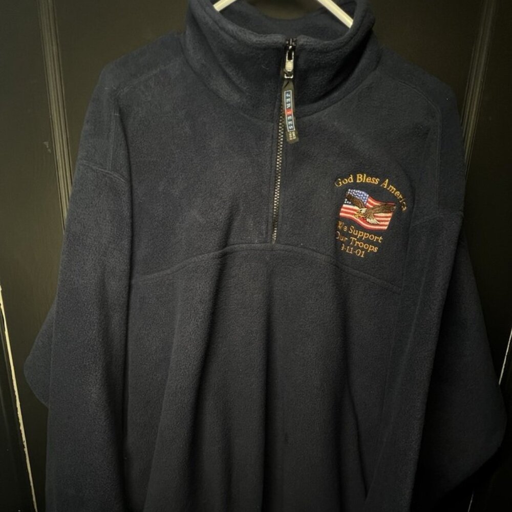 Vintage 9/11 Quarter Zip Embroidered Pullover Sweatshirt Size Large